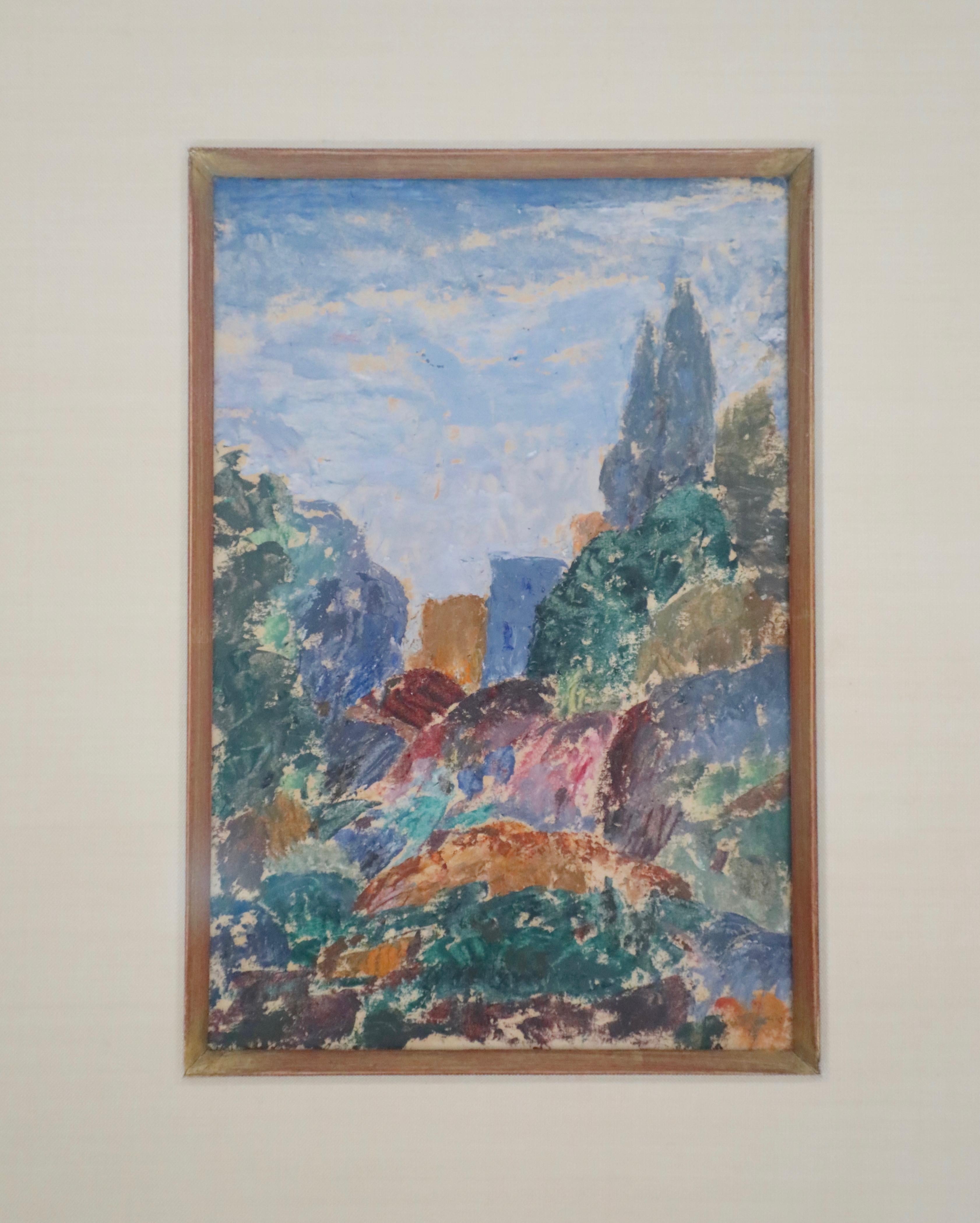 Impressionist Oil on Paper Landscape - Painting by Joseph Sacks