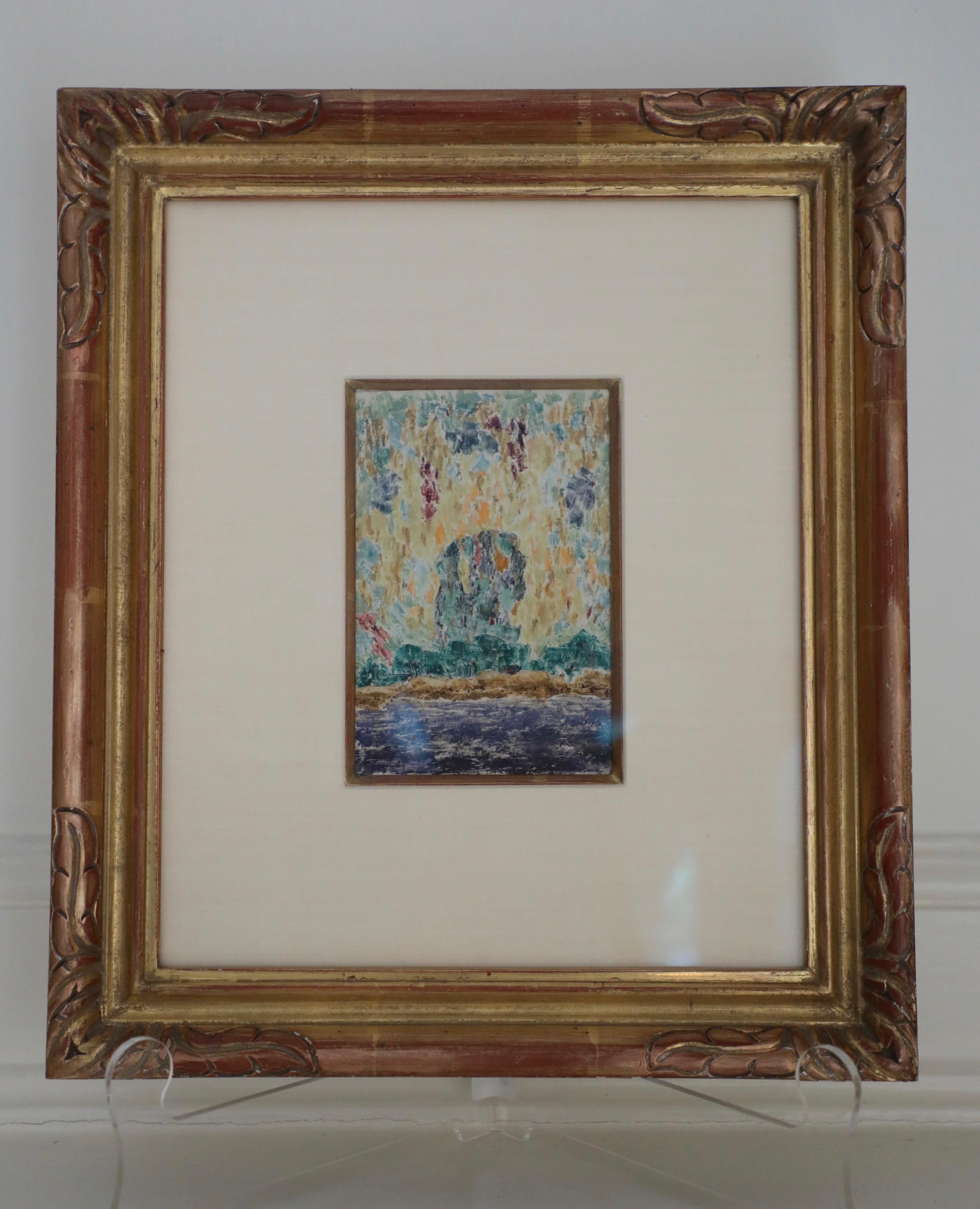 Joseph Sacks Landscape Painting - Impressionist Oil on Paper Landscape