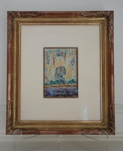Impressionist Oil on Paper Landscape