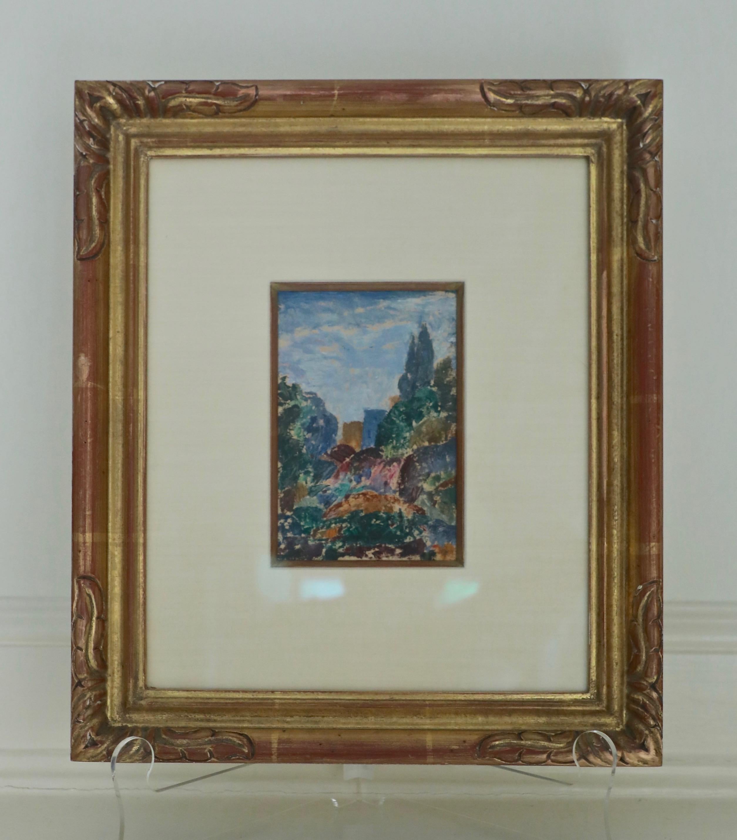 Joseph Sacks Landscape Painting - Impressionist Oil on Paper Landscape