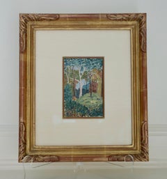 Impressionist Oil on Paper Landscape