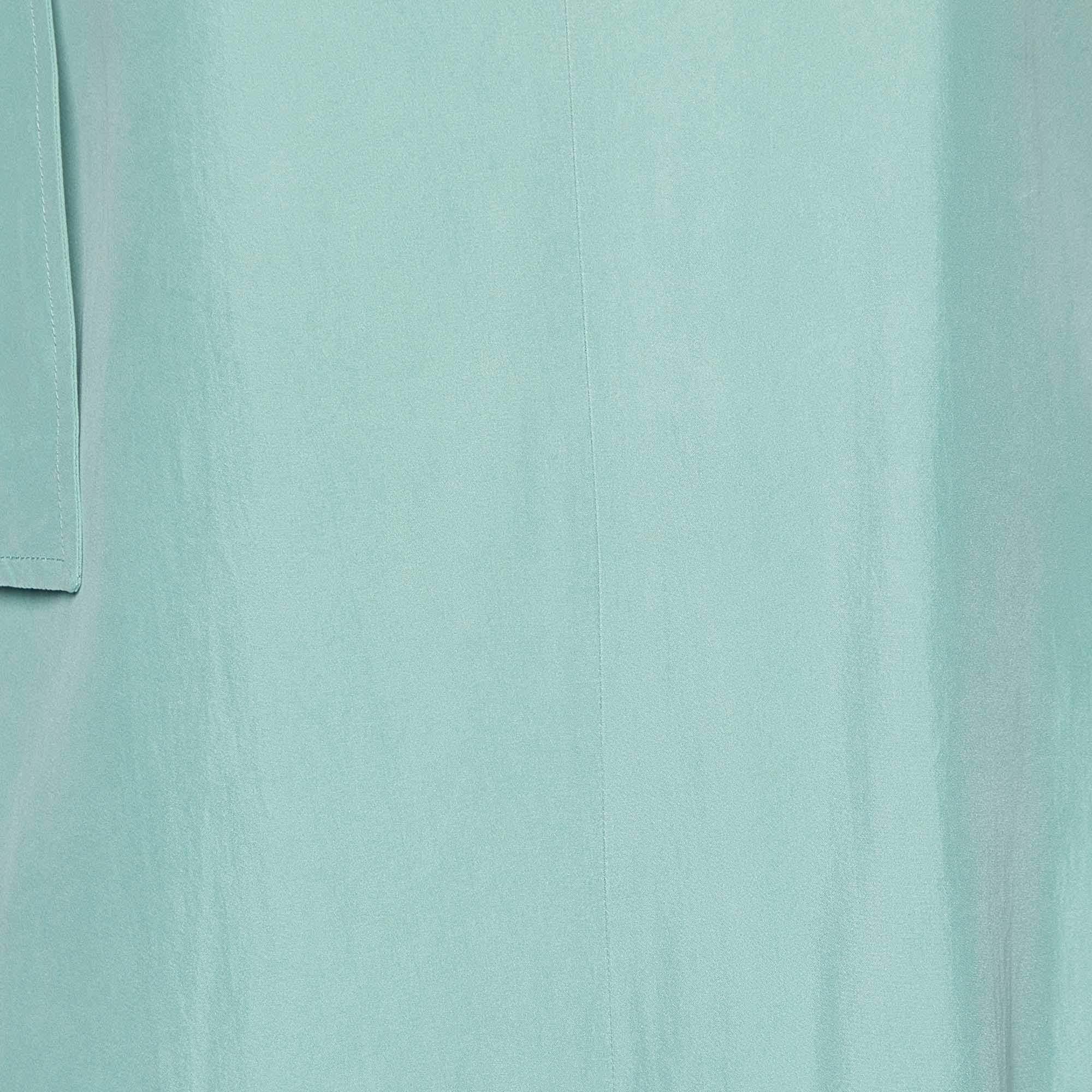Joseph Sage Green Fuji Silk Max Sleeveless Dress S In Good Condition In Dubai, Al Qouz 2