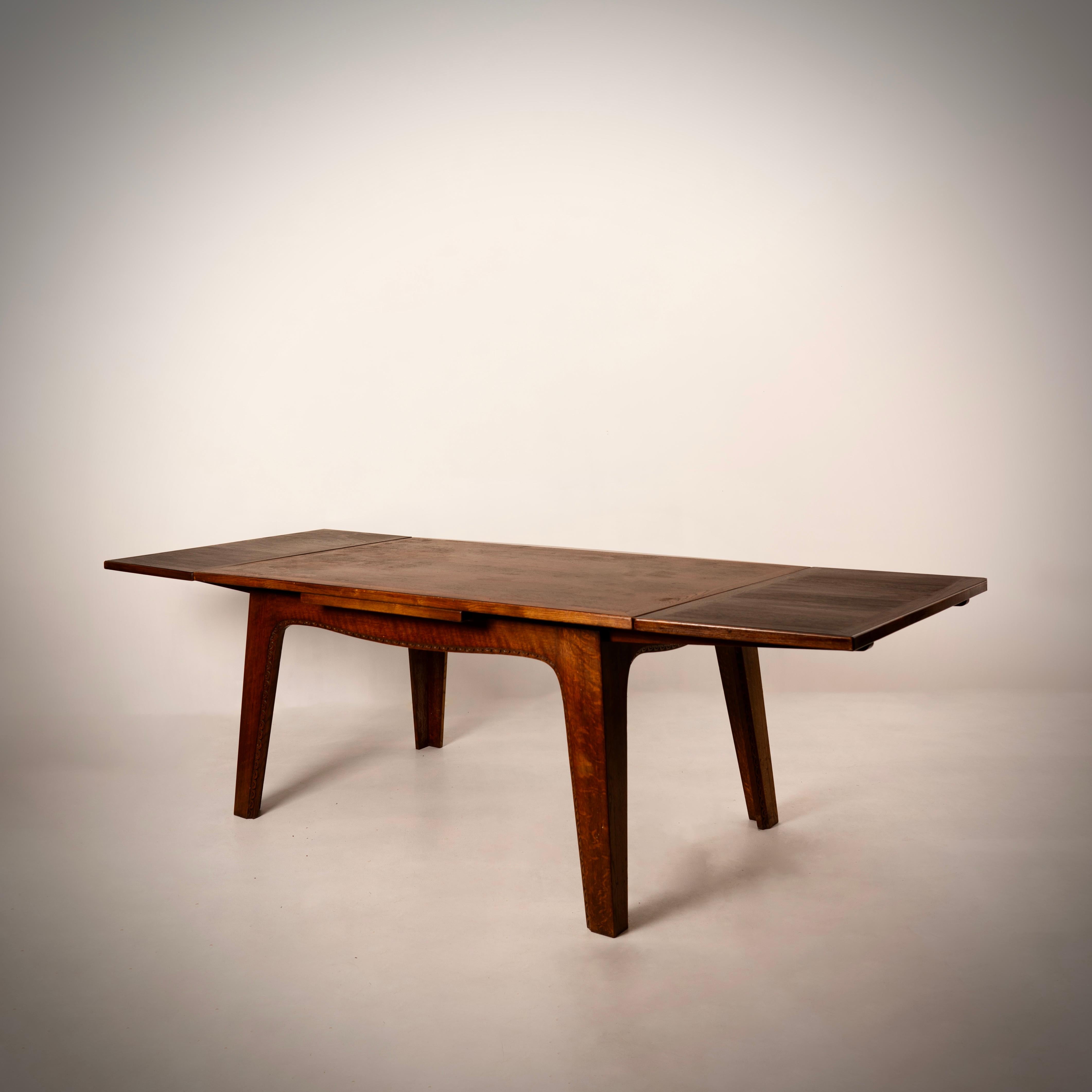 Rustic JOSEPH SAVINA (1901-1983) important dining table circa 1940 For Sale