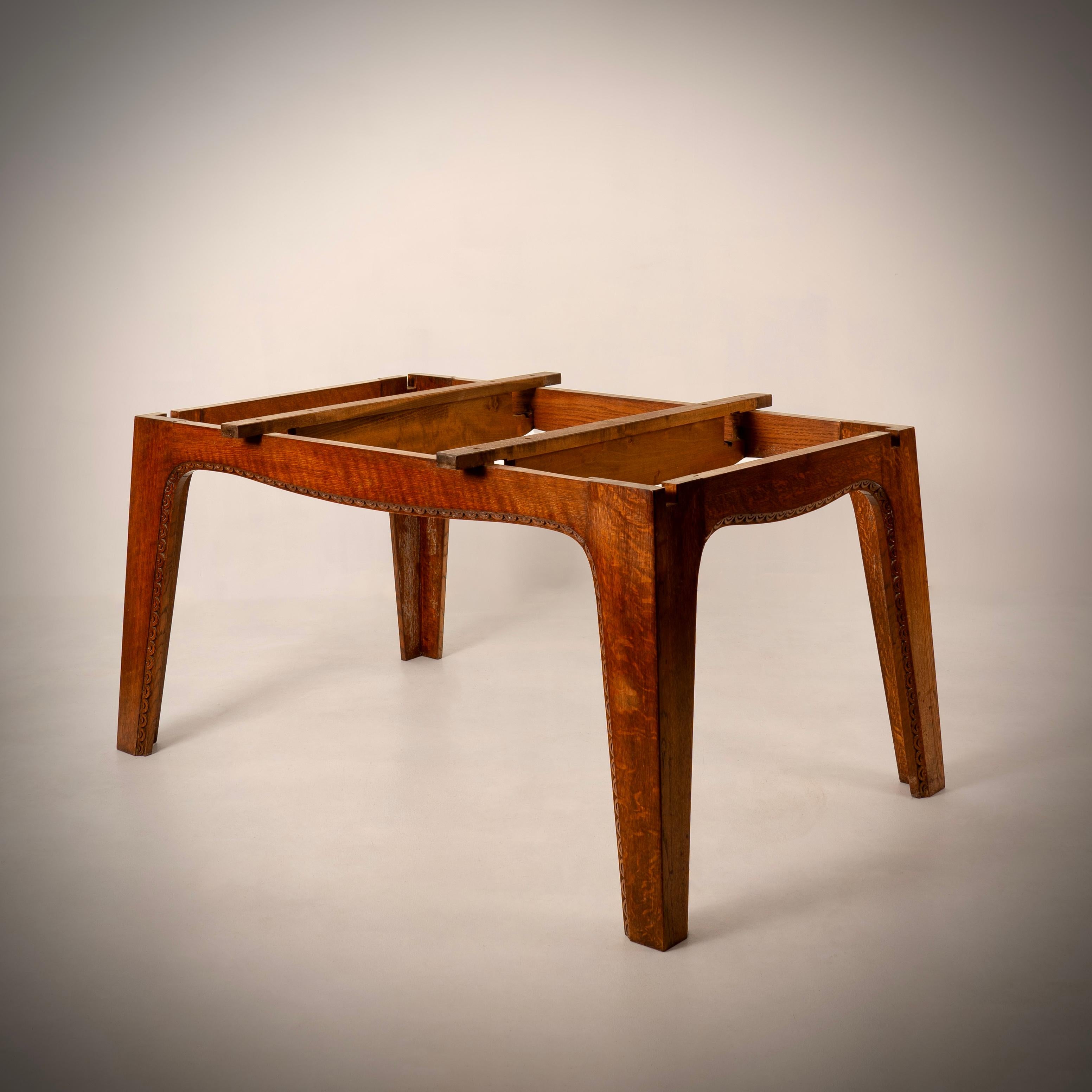 French JOSEPH SAVINA (1901-1983) important dining table circa 1940 For Sale
