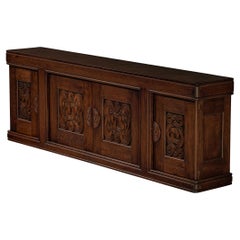 Joseph Savina Cabinet with Intricate Carvings in Oak