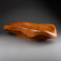 Joseph Savina : Freeform tall massive wood bowl, C. 1950