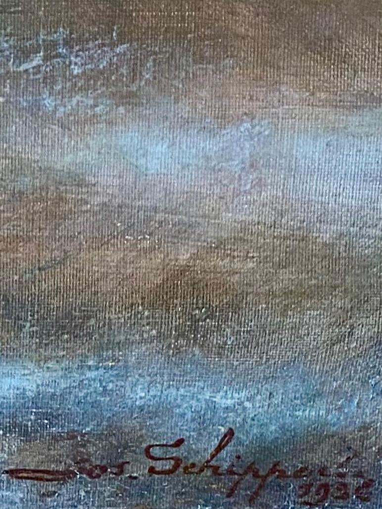 Sunset at Sea by Joseph Schippers (1868 – Antwerp – 1950) signed and dated 1936 For Sale 6
