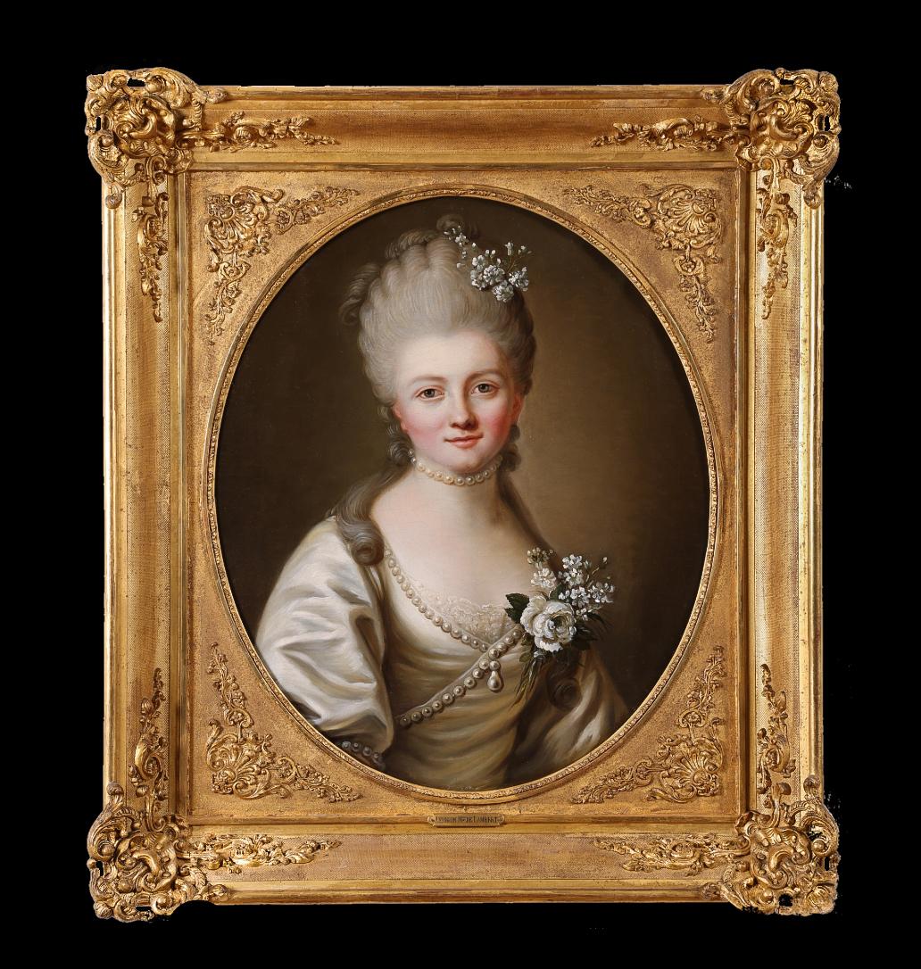 Portrait of Marquise de Lambert c.1765; Attrib to Joseph Duplessis, Fine Frame - Art by Joseph-Siffred Duplessis