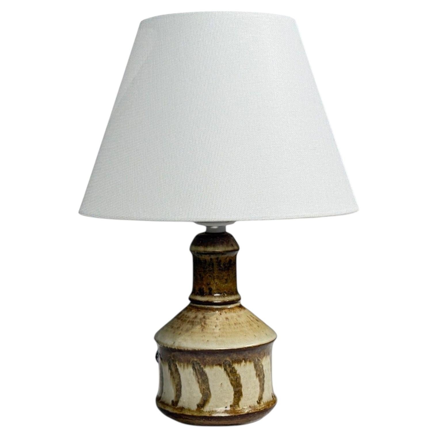 Joseph Simon, Danish Modern, Table Lamp, Beige Stoneware, Denmark, 1960s