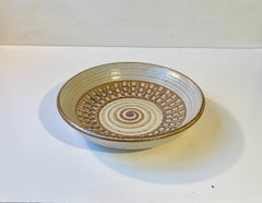 Joseph Simon Danish Stoneware Bowl in Coffee Glaze for Søholm, 1960s