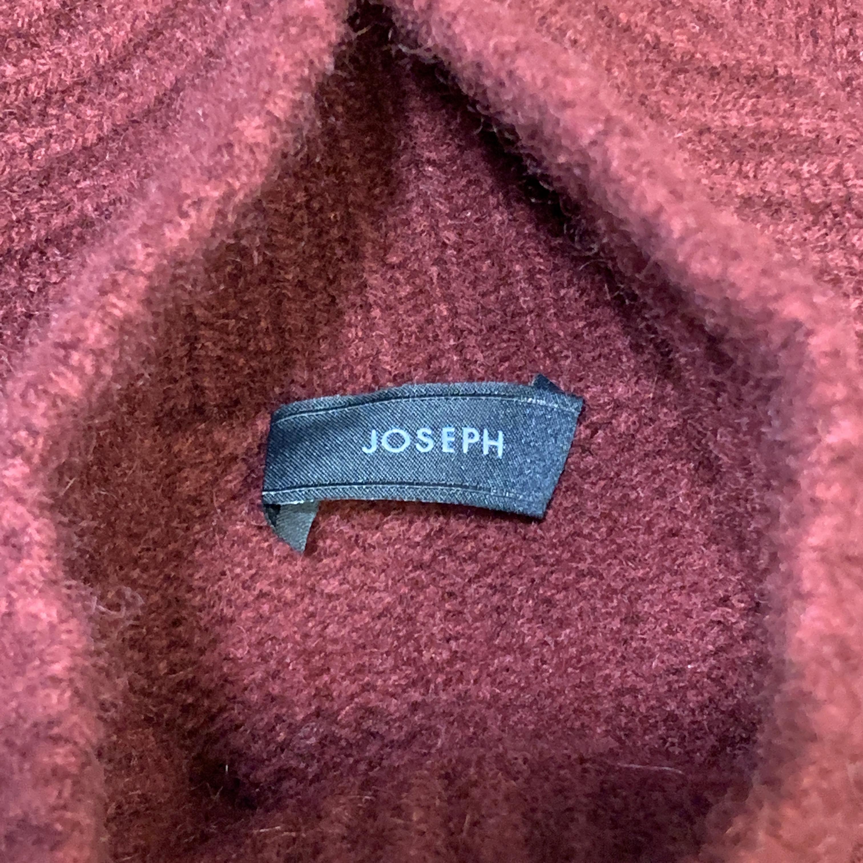 Women's JOSEPH Size M Burgundy Cashmere Oversized Turtleneck Sweater