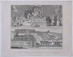 Pembroke College, Oxford engraving by Joseph Skelton after G Vertue