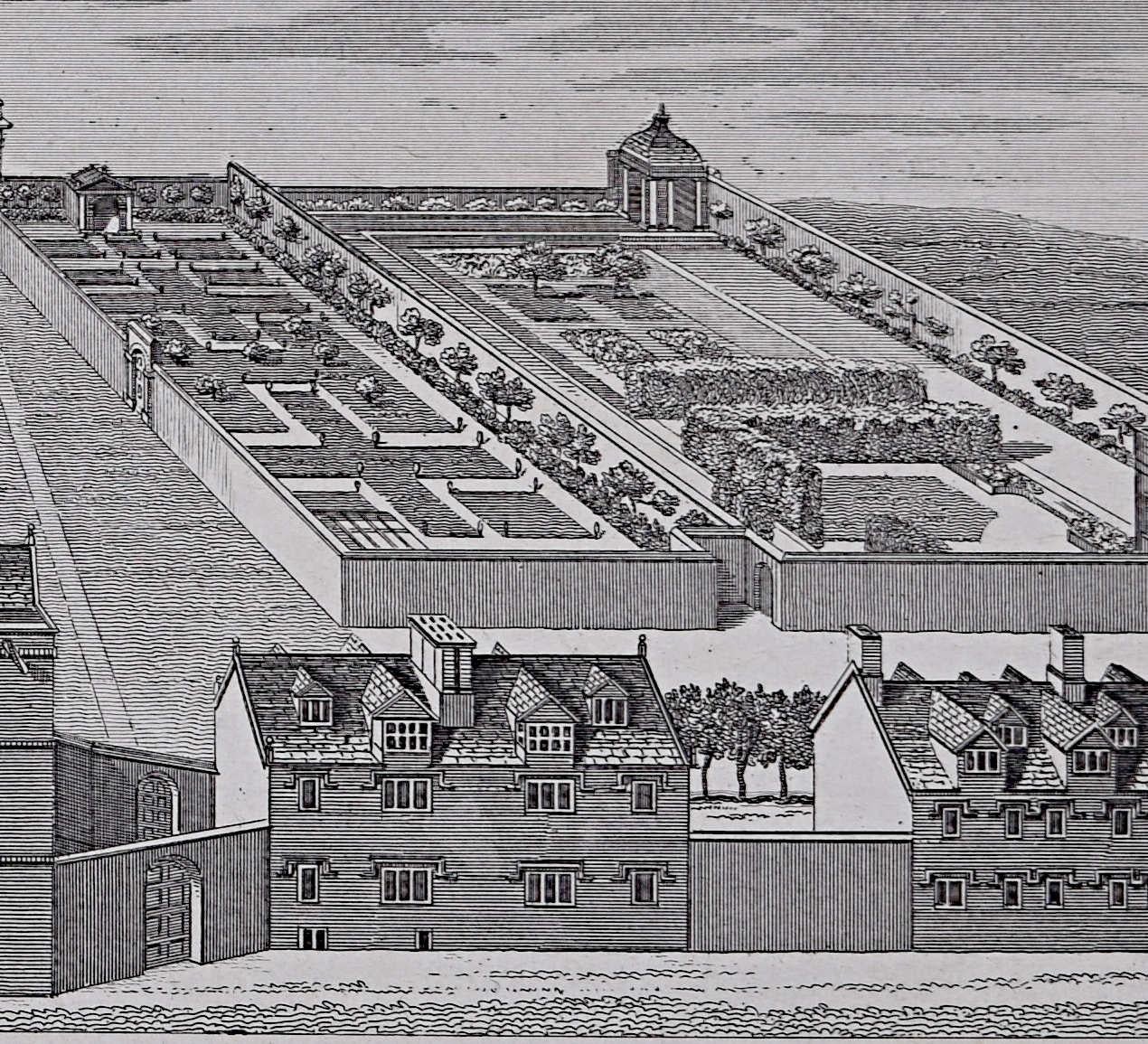 Pembroke College, Oxford engraving by Joseph Skelton after G Vertue For Sale 4