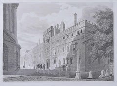 Brasenose College, Oxford and the Radcliffe Camera engraving by Joseph Skelton