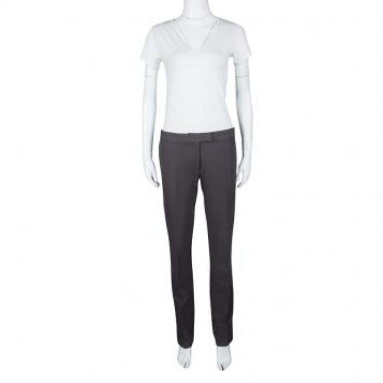 Noir Joseph Slate Grey Stretch Gabardine Finley pantalon ajusté régulier L en vente