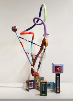 "Katumba" colorful pedestal sculpture