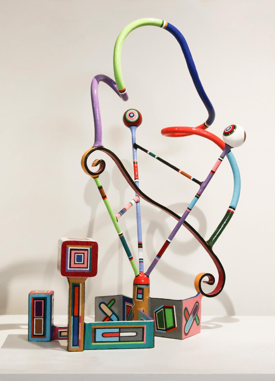 „Katumba“ farbenfrohe Sockelskulptur (Zeitgenössisch), Sculpture, von Joseph Slusky