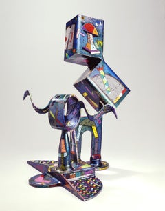 Vintage "Zongo" colorful abstract sculpture