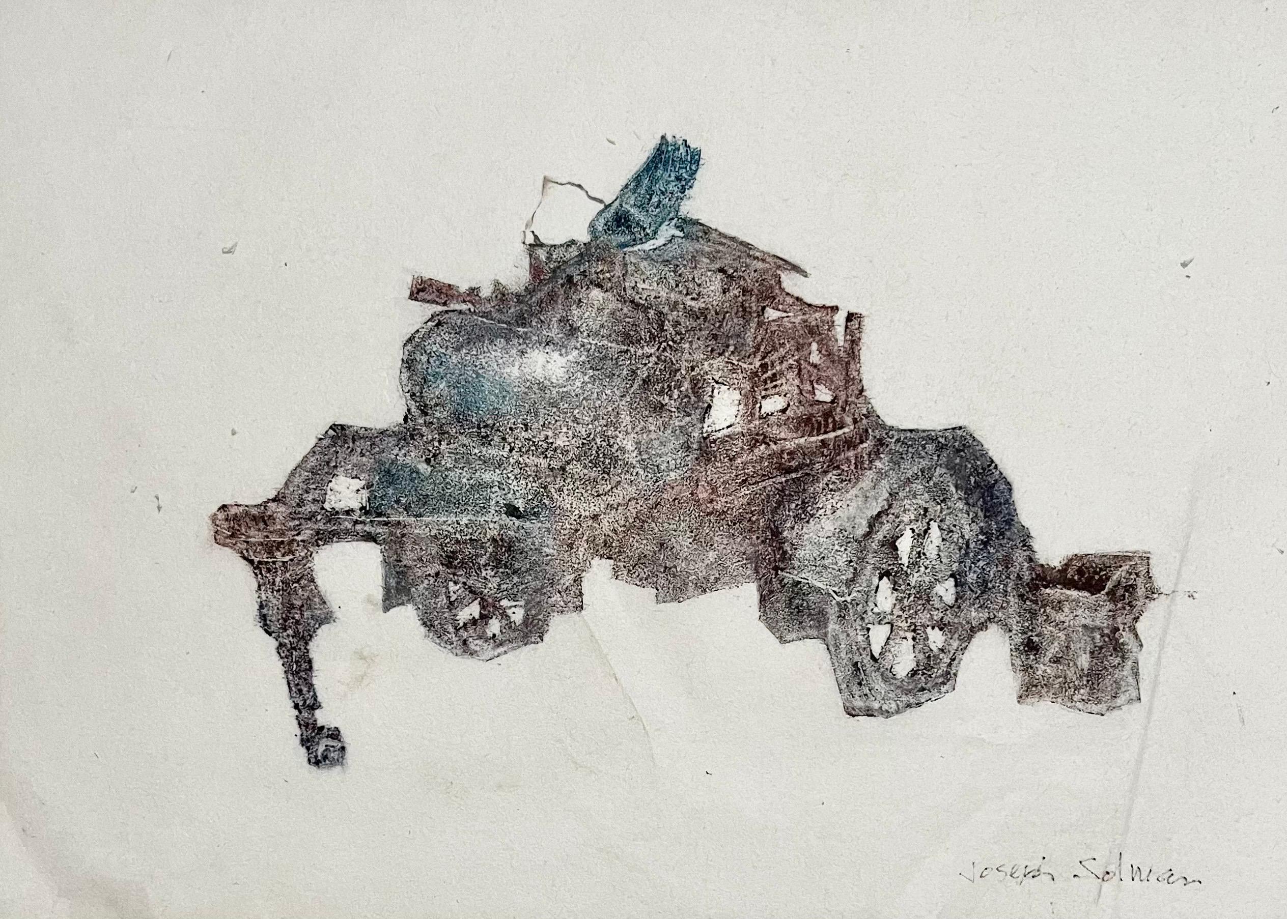 Amerikanisches abstraktes Farb Monotypie-Gemälde Tarwagen #2 Joseph Solman WPA-Künstler im Angebot 1
