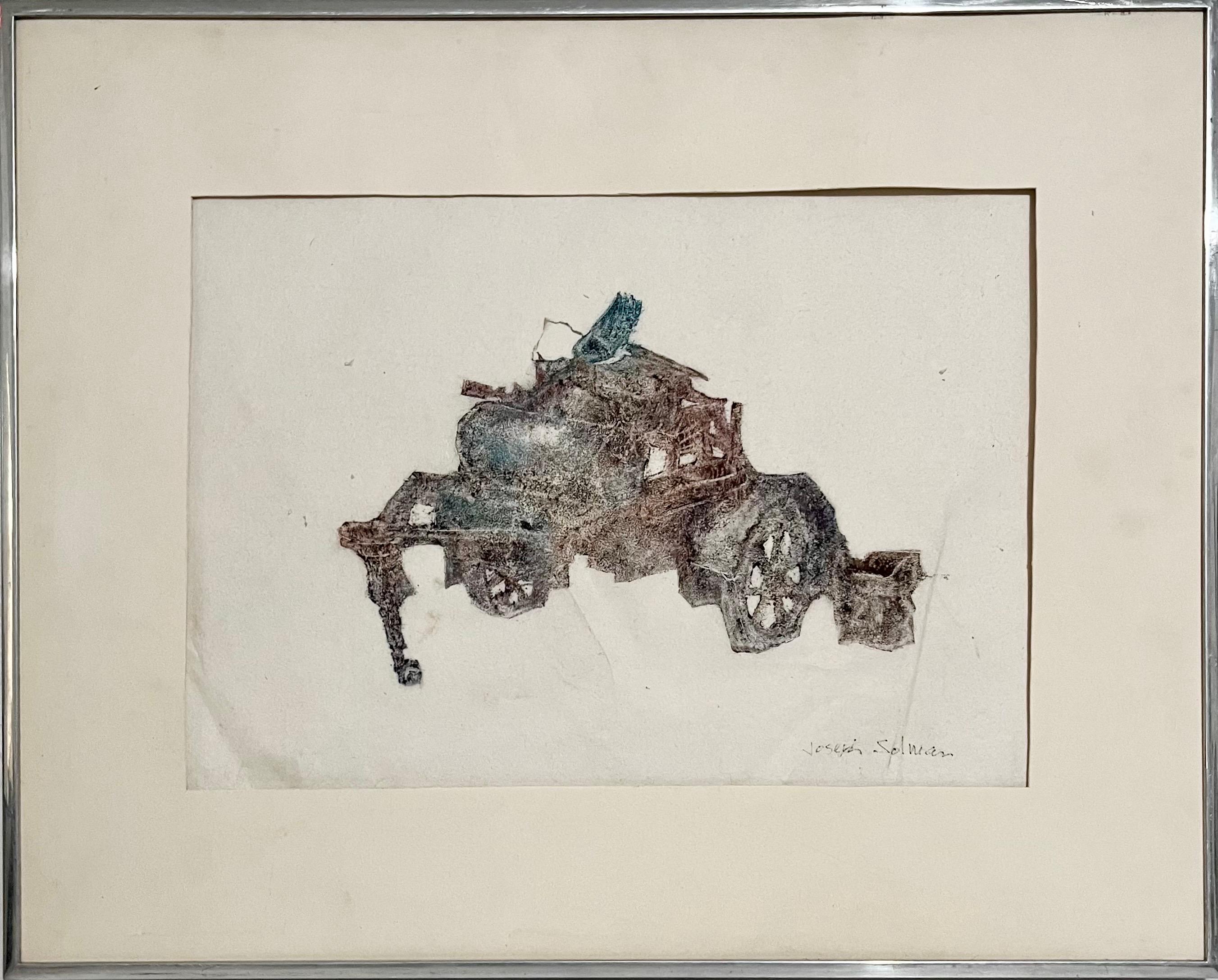 American Abstract Color Monotype Painting Tar Cart #2 Joseph Solman WPA Artist