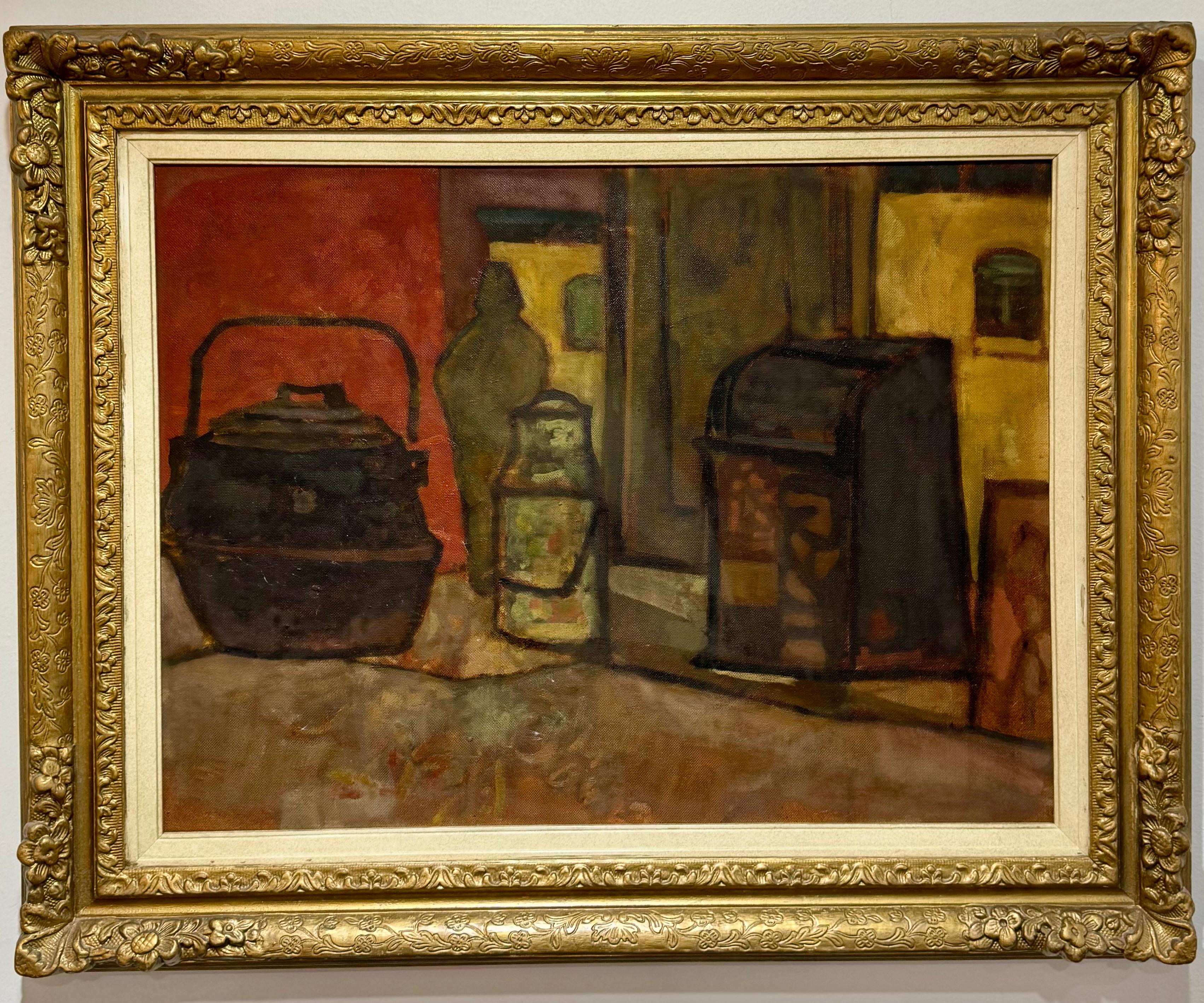 Interior Mid 20th Century American Scene Modern WPA Still Life Realism