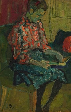 Joseph Solman, „Lesendes Mädchen“ – expressionistische Figurenmalerei im Interieur
