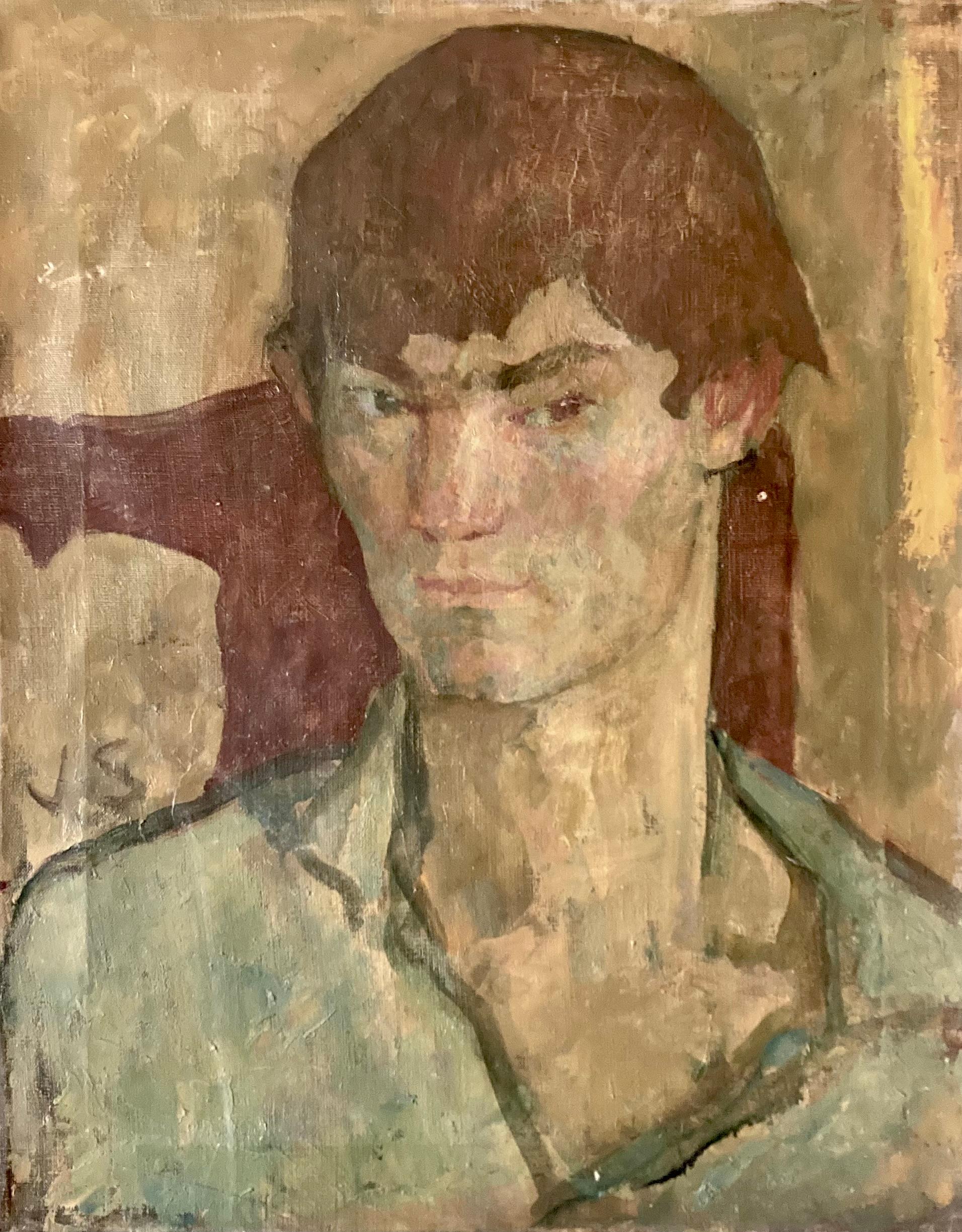 "Man Portrait" - Painting by Joseph Solman