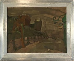 New York Street -WPA American Scene Modern 20th Century NYC Industrial Cityscape