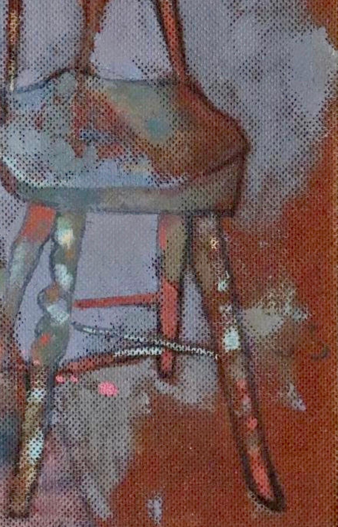 Joseph Solman (1909-2008), 
Chair with Chinese Rug, 
oil paint on masonite, initialed JS on recto, titled and signed 