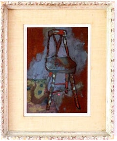 Oil Painting Interior Scene Chair w Chinese Rug Joseph Solman American Art WPA