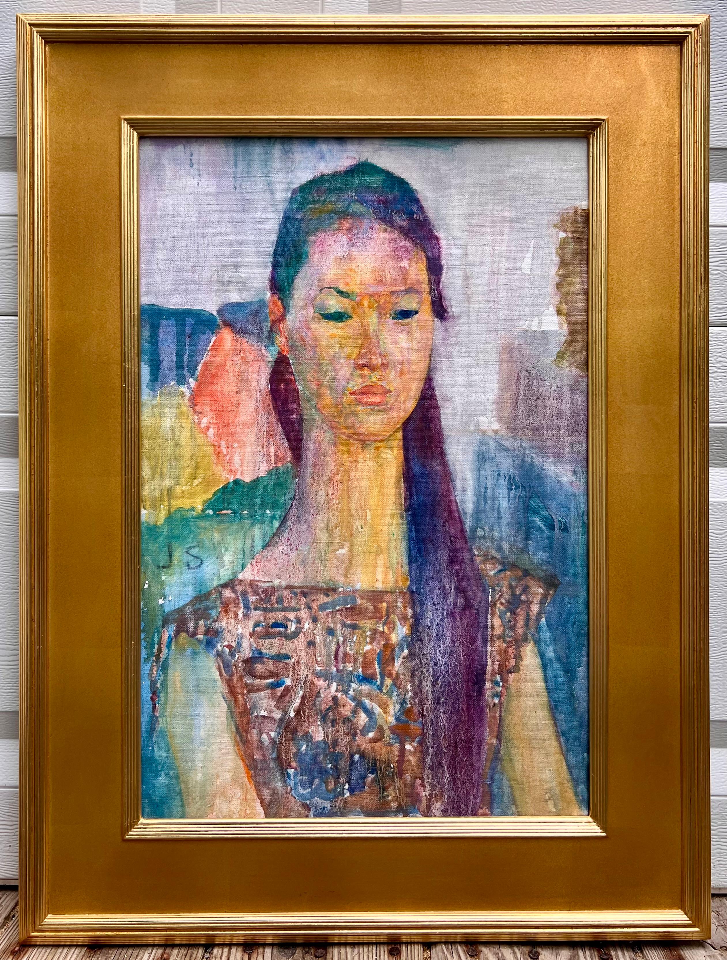 Ritratto di donna seduta - Painting American Modern di Joseph Solman