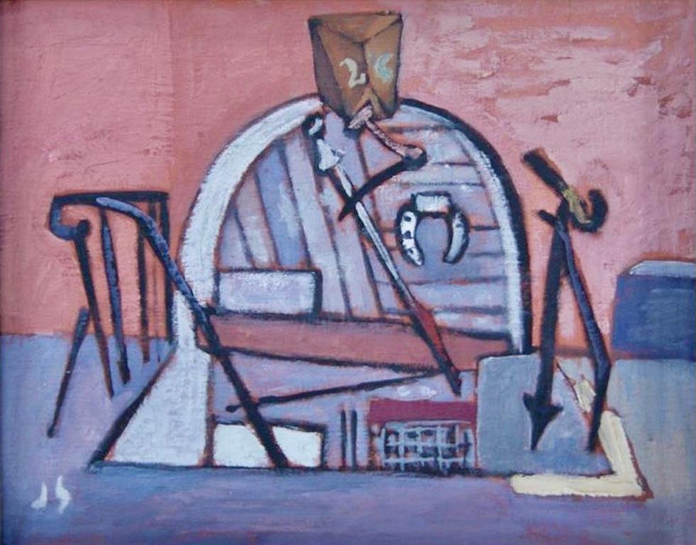 WPA Scena americana Modernismo 20° secolo NYC Industriale "Cantina con ferro di cavallo"