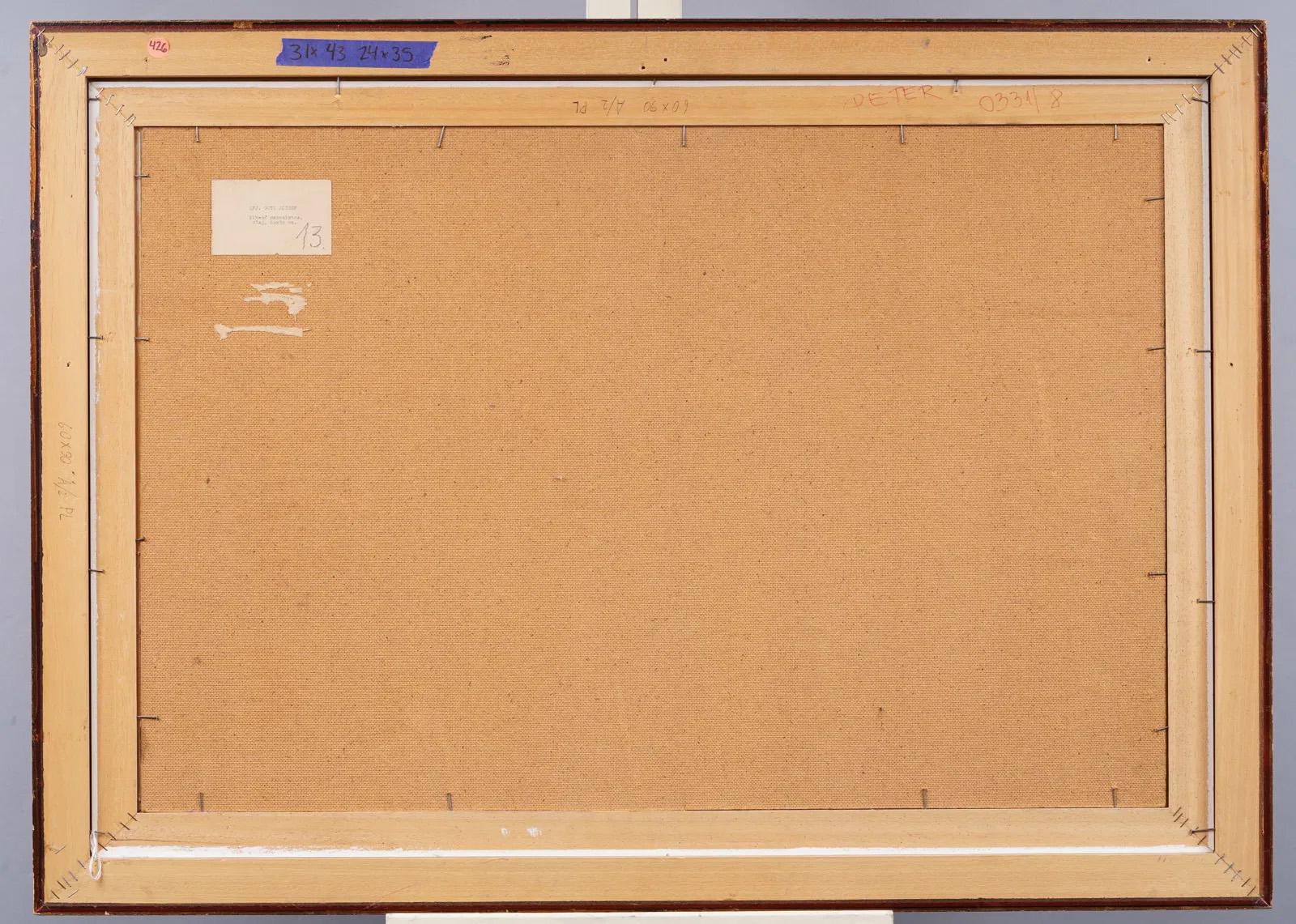 Vintage surreale liegende nackte Frau Porträt Ölgemälde.  Gerahmt.  Öl auf Karton.  Unterschrieben.  Bildgröße: 24H x 35L.