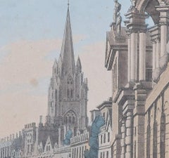 Oxford High Street with Queen's & University College, by Stadler after Farington