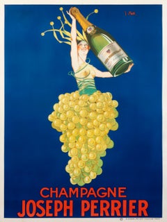 "Champagne Joseph Perrier" Original Vintage Spirits Poster