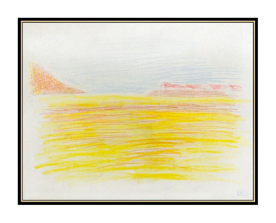 Joseph Stella Original Color Pastel Painting Authentic Seascape Artwork Abstract For Sale 1