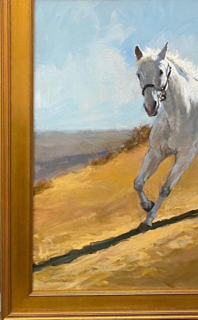 Bearing the Light, original 28x24 realist equestrian landscape For Sale 2