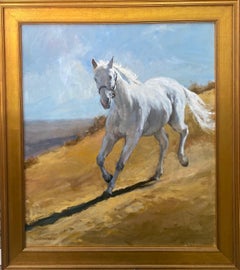 Bearing the Light, original 28x24 realist equestrian landscape