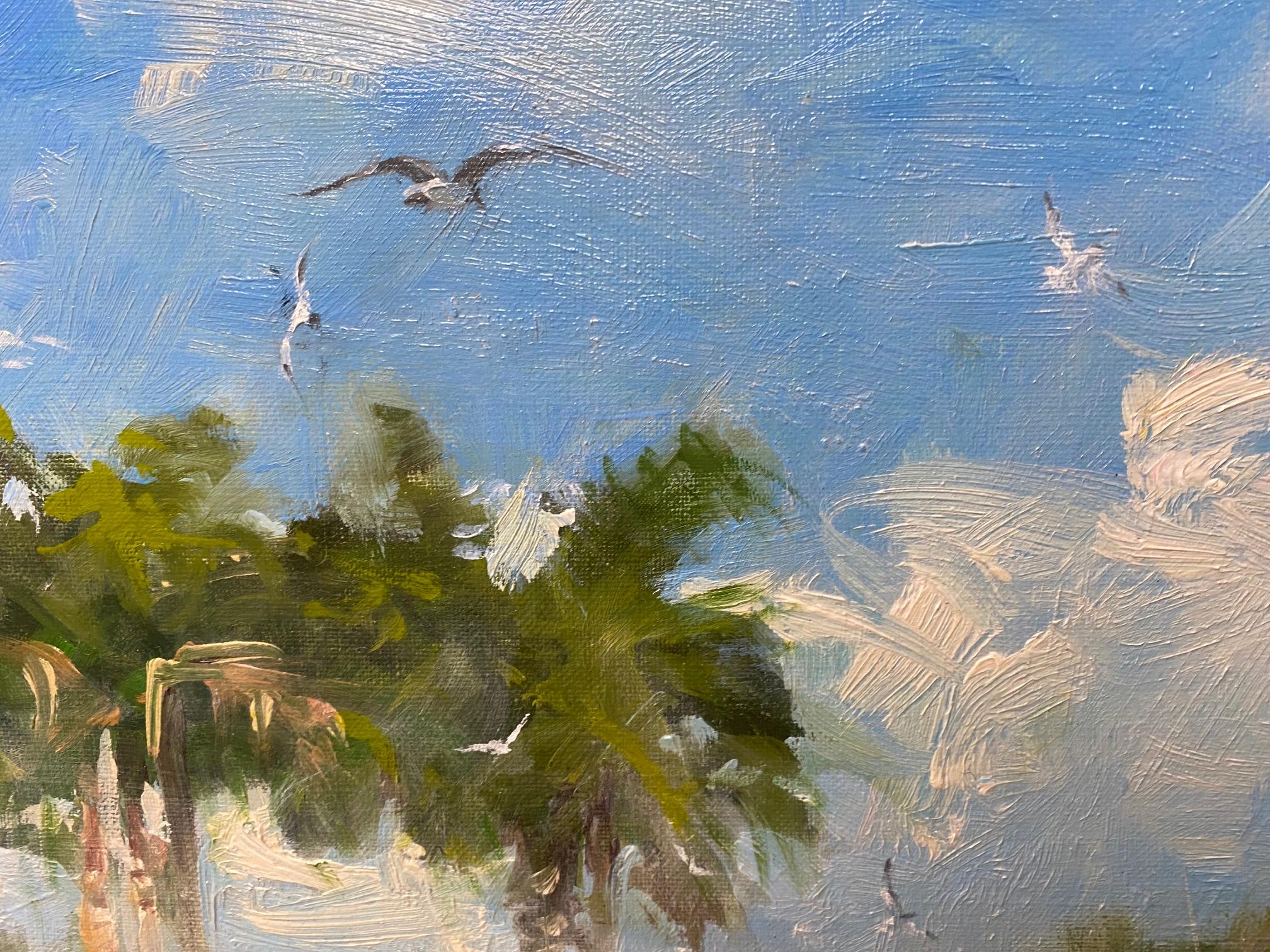Foggy Morn, original impressionist coastal landscape For Sale 3