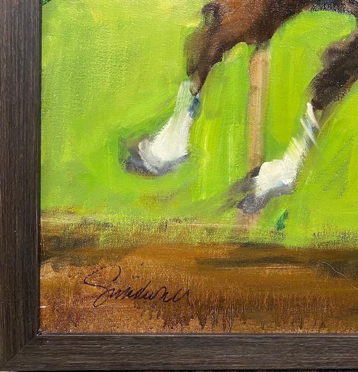 Halsausschnitt, original 30x40 Pferde- und figurative Landschaft im Angebot 3