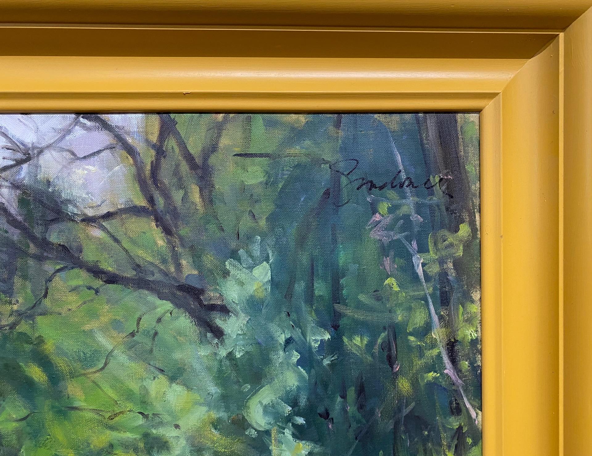 Waiting on Brandy, paesaggio figurativo di caccia equestre originale 24 x 28 in vendita 2