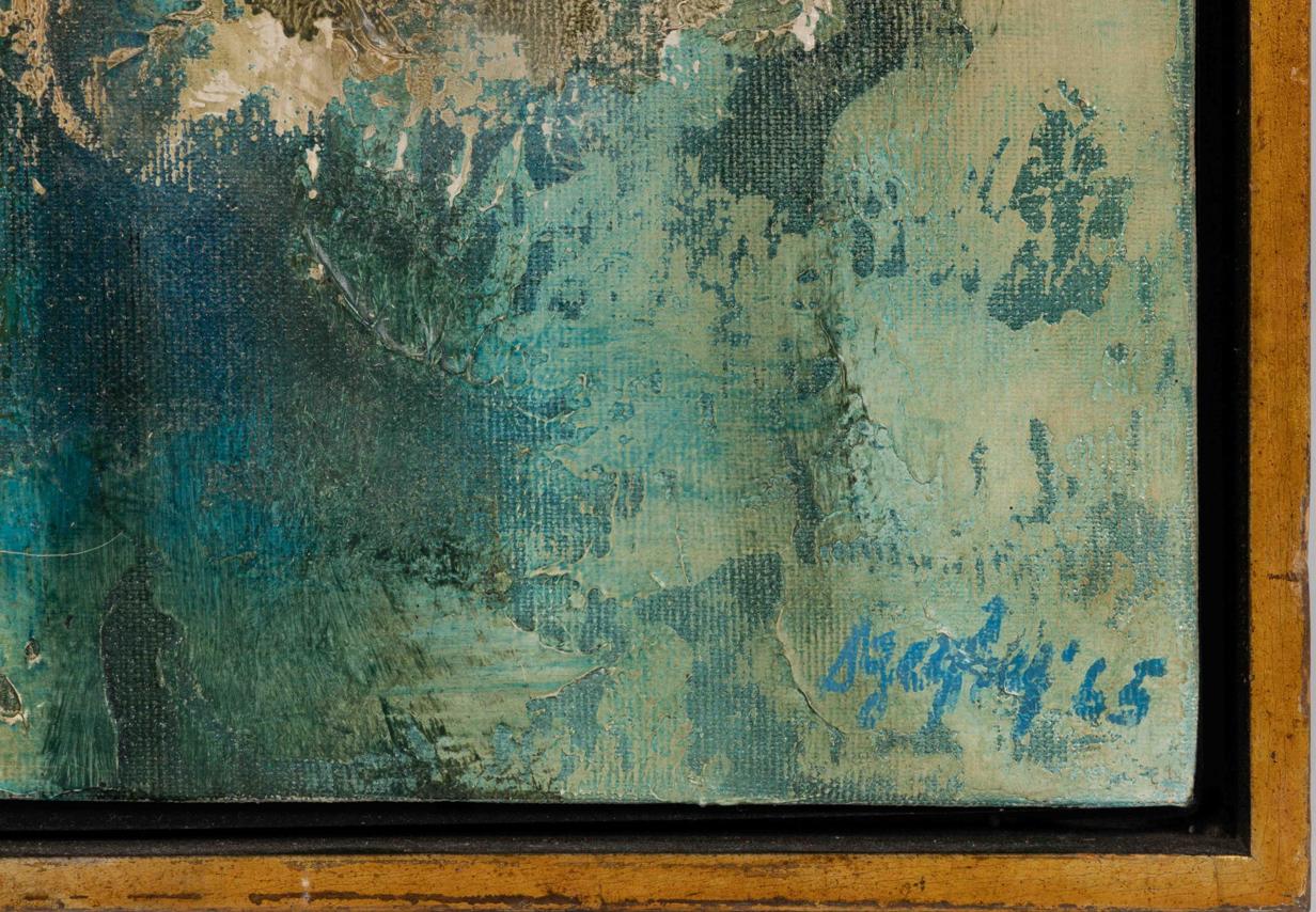 JOSEPH SZEGHY (American, 1923-2007) Abstract composition, oil / acrylic on canvas, signed and dated lower right. 37 1/4