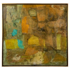 Joseph Szeghy (American, 1923-2007) Mixed Media Oil and News Print on Canvas