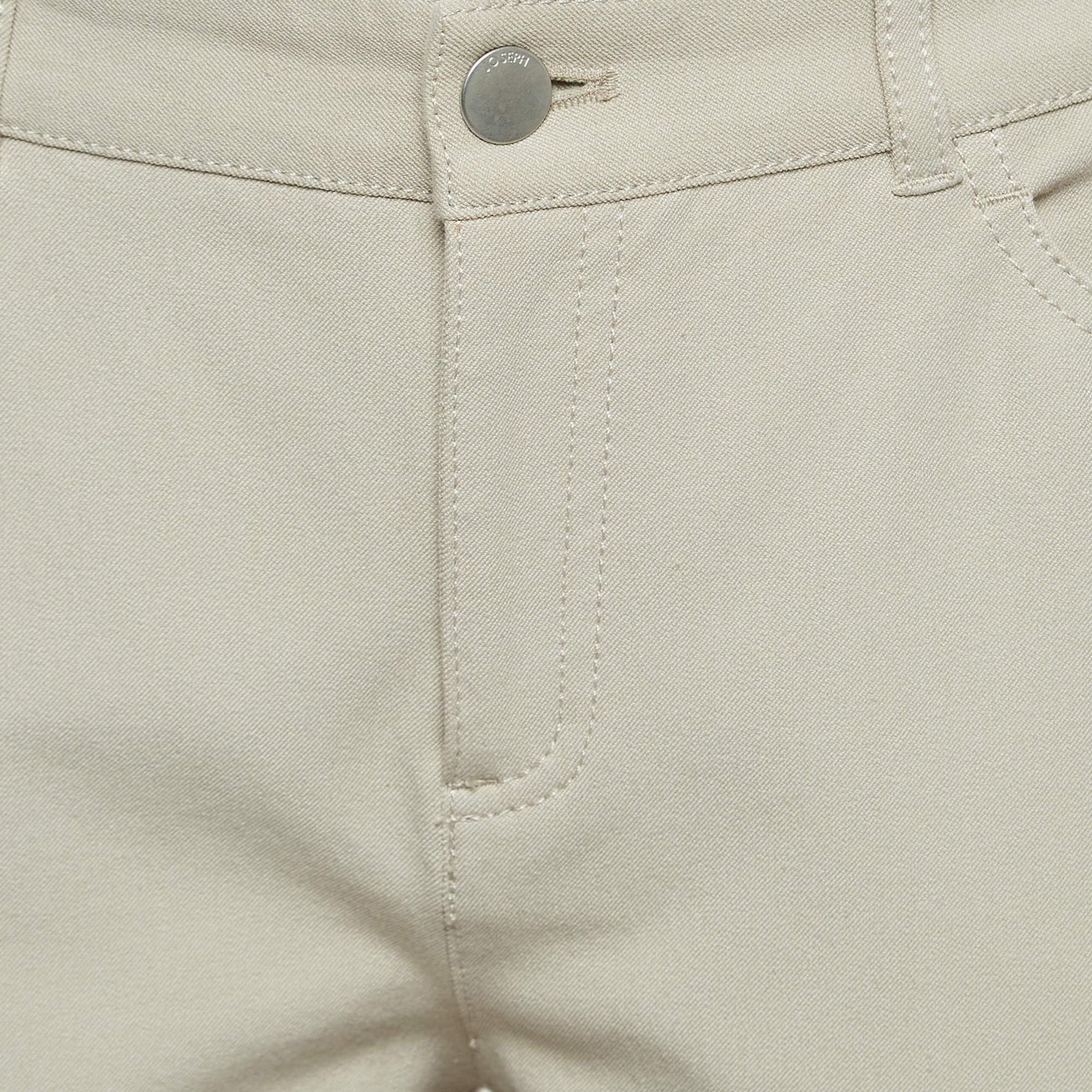 Gray Joseph Tan Gabardine Skinny Trousers L For Sale