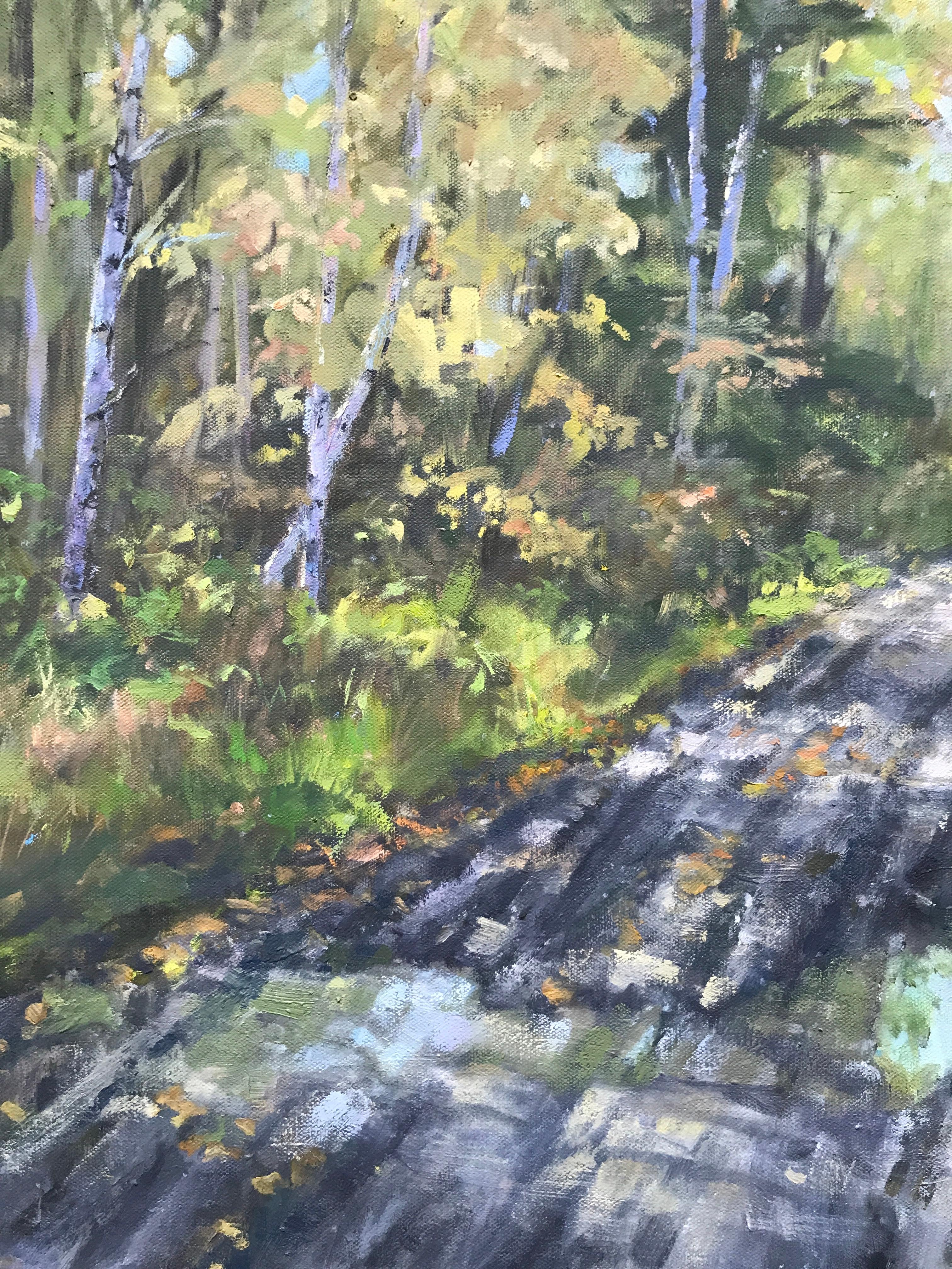 Forest Trail With Young Birch  - Painting by Joseph Theroux