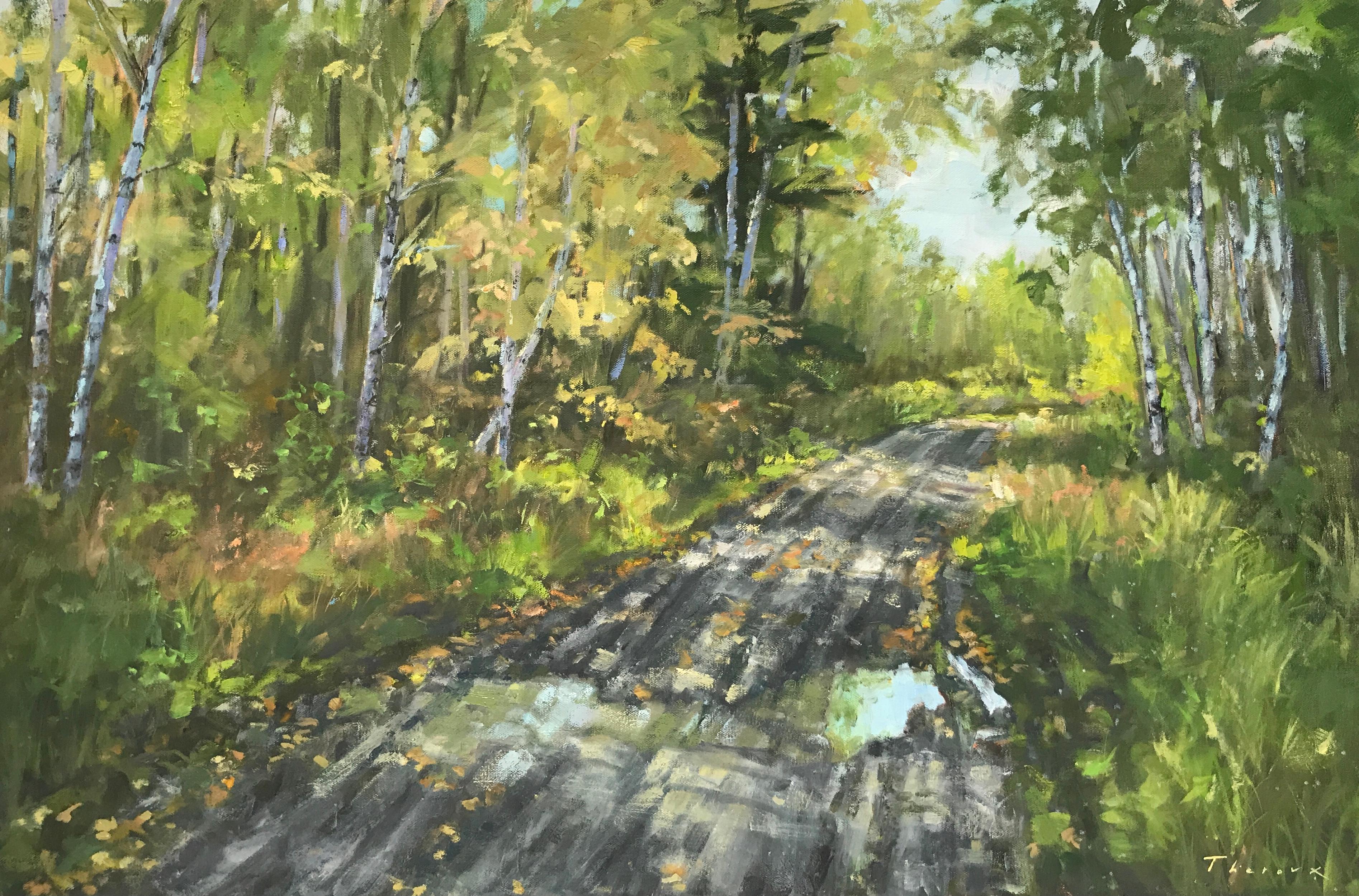 Joseph Theroux Landscape Painting - Forest Trail With Young Birch 