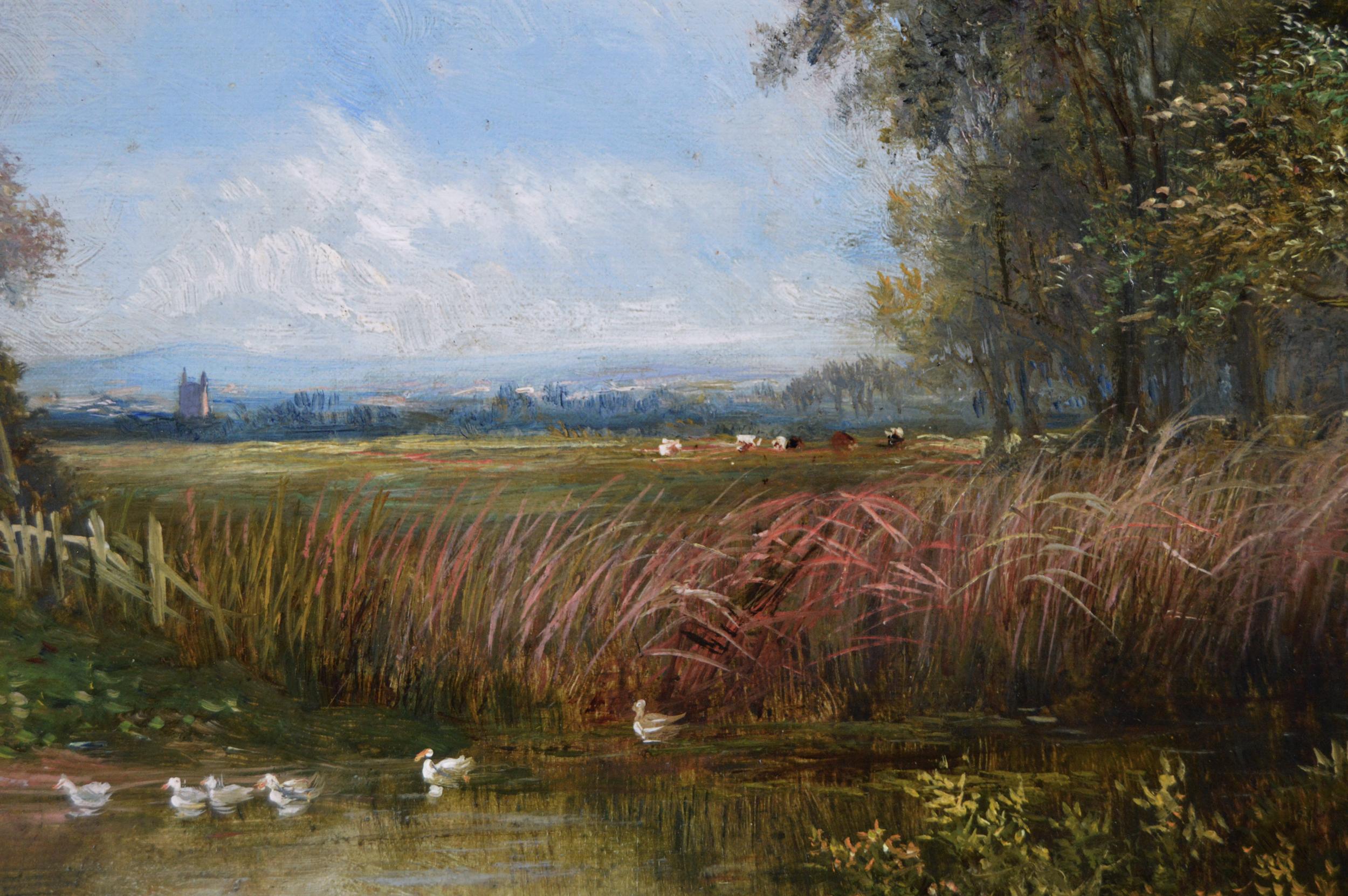 duck in pond painting