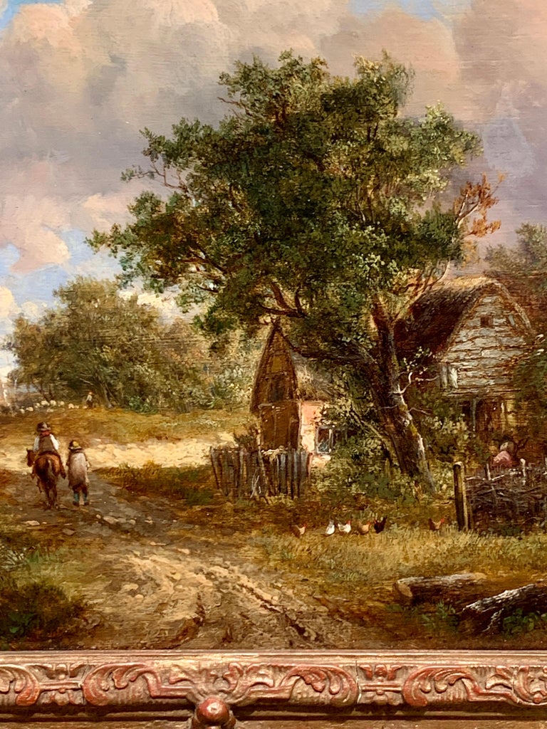 Joseph Thors - 19th century Victorian English Village scene, with sheep ...