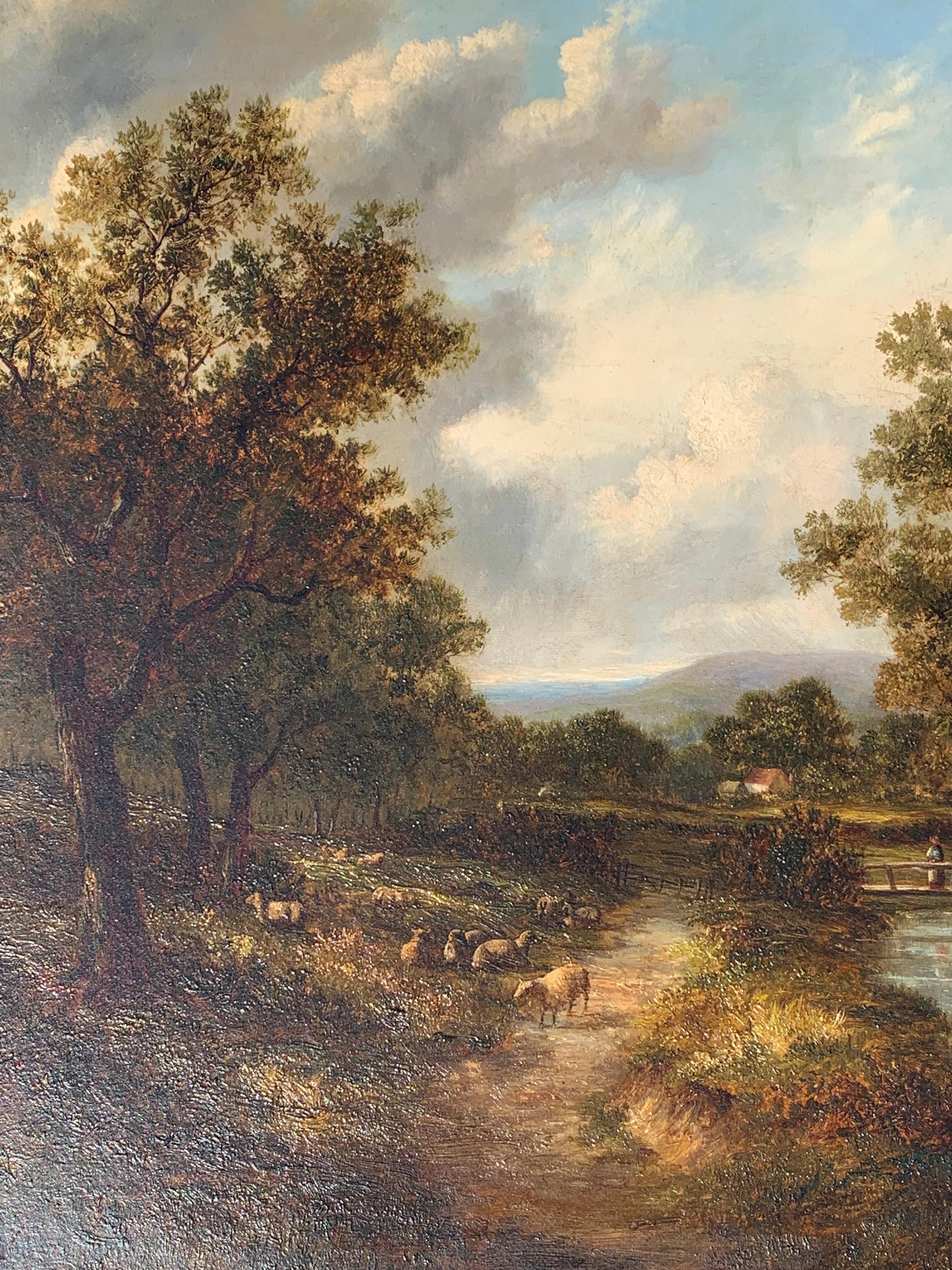 Joseph Thors was a landscape painter who lived in London but also painted in the Midlands, where he is regarded as a member of the Birmingham School. His landscapes are mainly rustic cottages, figures and animals, painted in a style similar to that