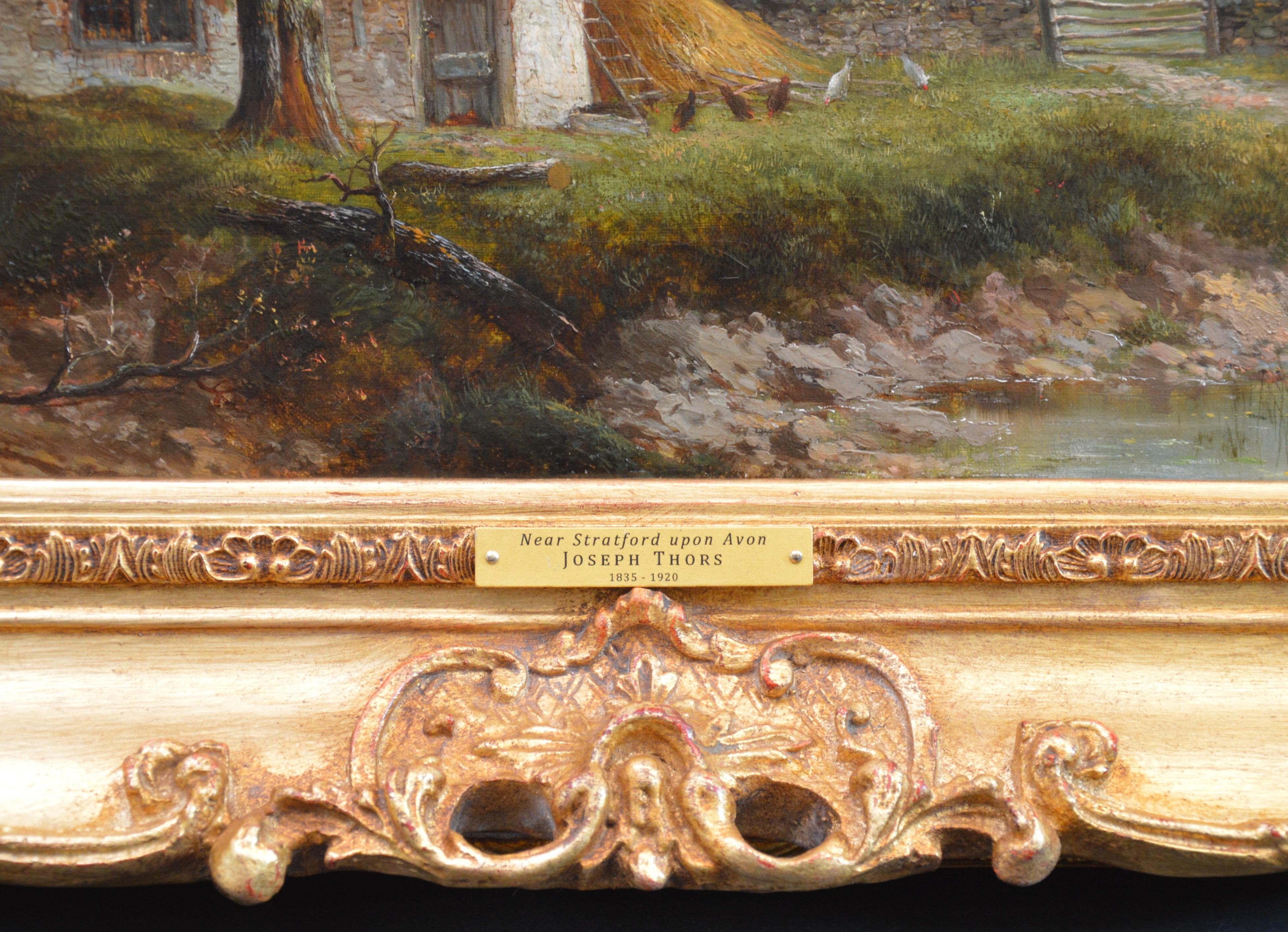 Near Stratford upon Avon - 19th Century Landscape Oil Painting 5